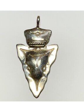 Sarah Curley Navajo Aarowhead Pendant Stamped Sterling Silver